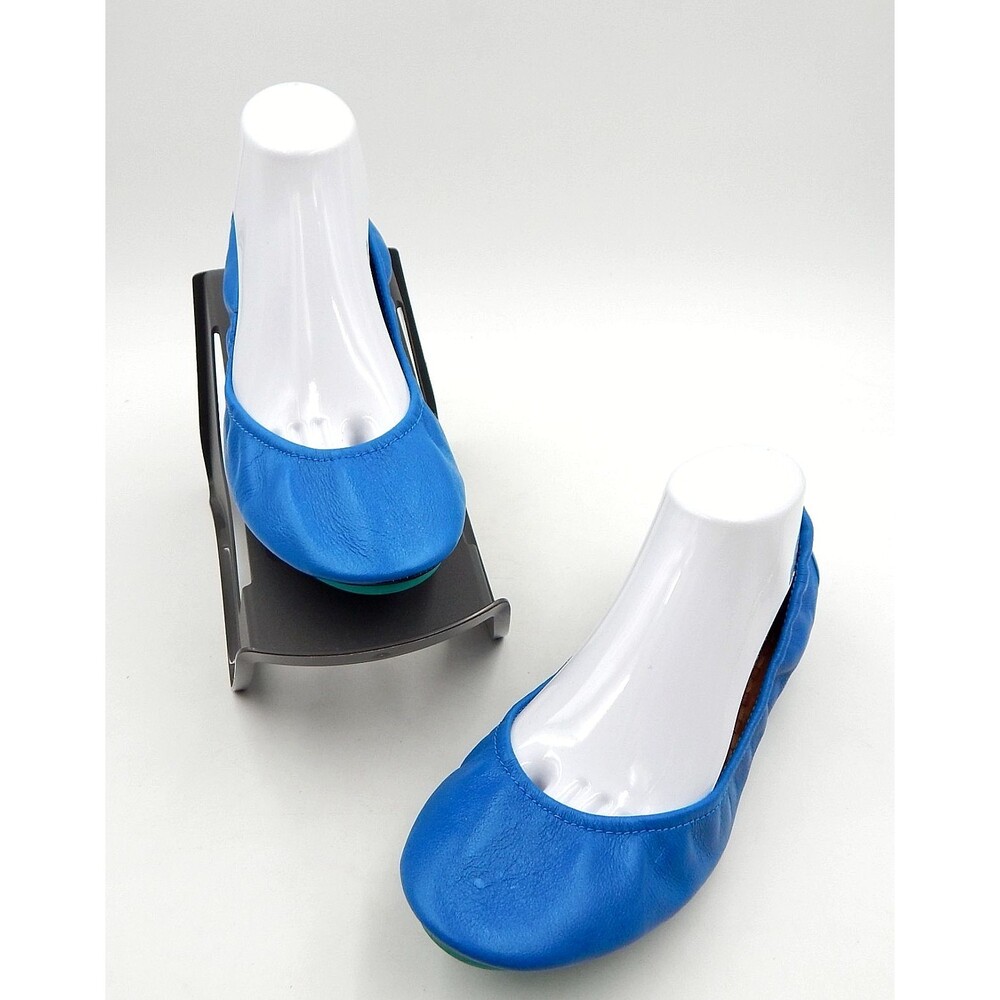 Tieks Gavrieli Shoes Womens Size 10 Blue Leather Ballet Flats Teal Sole Slip On